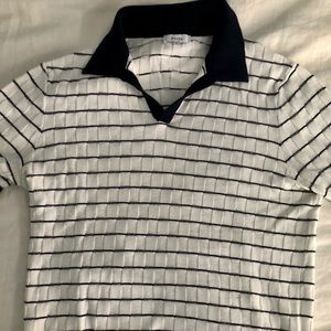 Reiss men’s sporty v neck polo shirt. Small